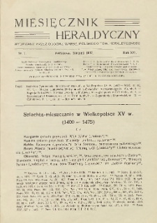Miesięcznik Heraldyczny, 1937, R. 16, nr 1