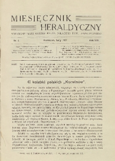 Miesięcznik Heraldyczny, 1937, R. 16, nr 2