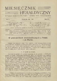 Miesięcznik Heraldyczny, 1937, R. 16, nr 5