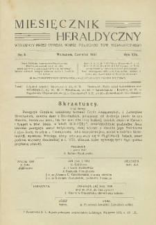 Miesięcznik Heraldyczny, 1937, R. 16, nr 6
