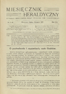 Miesięcznik Heraldyczny, 1937, R. 16, nr 7/8