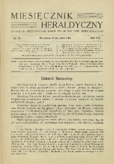 Miesięcznik Heraldyczny, 1937, R. 16, nr 10