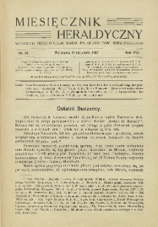 Miesięcznik Heraldyczny, 1937, R. 16, nr 10