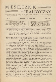 Miesięcznik Heraldyczny, 1937, R. 16, nr 12