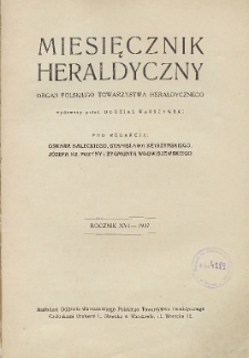 Miesięcznik Heraldyczny, 1937, R. 16, nr treść miesięcznika heraldycznego za rok 1937