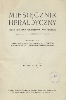 Miesięcznik Heraldyczny, 1935, R. 14, treść miesięcznika za rok 1935