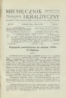 Miesięcznik Heraldyczny, 1935, R. 14, nr 7/8
