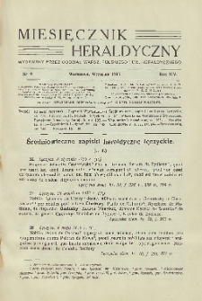 Miesięcznik Heraldyczny, 1935, R. 14, nr 9