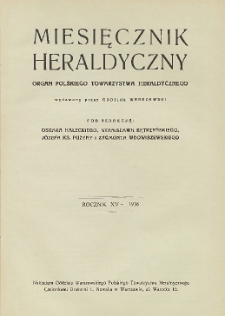 Miesięcznik Heraldyczny, 1936, R. 15, treść miesięcznika heraldycznego za rok 1936