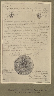 [Patent na jenerał-majora dany Tadeuszowi Kościuszce w 1789 r.]