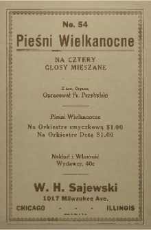 Pieśni wielkanocne : na cztery głosy mięszane