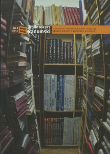 Bibliotekarz Radomski, 2016, nr 1