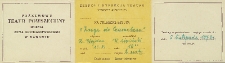 [Zaproszenie na premierę „Droga do Czarnolasu ”] / Teatr Powszechny im. Jana Kochanowskiego w Radomiu