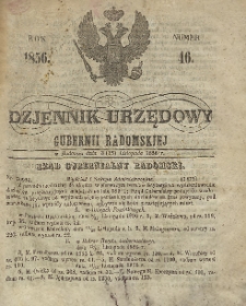 Dziennik Urzędowy Gubernii Radomskiej, 1856, nr 46