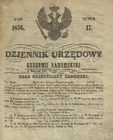 Dziennik Urzędowy Gubernii Radomskiej, 1856, nr 47