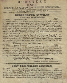 Dziennik Urzędowy Gubernii Radomskiej, 1856, nr 47, dod. 1