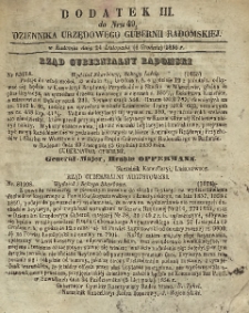 Dziennik Urzędowy Gubernii Radomskiej, 1856, nr 49, dod. 3