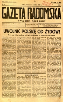 Gazeta Radomska : Tygodnik Narodowy, 1935, R. 2, nr 14