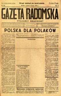 Gazeta Radomska : Tygodnik Narodowy, 1935, R. 2, nr 19a