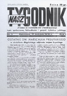 Nasz Tygodnik : pismo ilustrowane poświęcone życiu społecznemu, kulturalnemu i gospodarczemu żydostwa polskiego, 1936, R. 1, nr 3