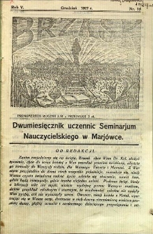 Brzask: Dwumiesięcznik uczennic Seminarium Nauczycielskiego w Mari&oacute;wce, 1927, R. 5, nr 15