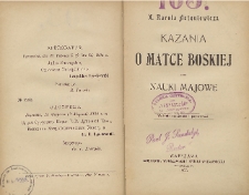 Kazania o Matce Boskiej oraz nauki majowe