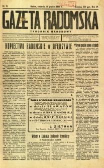 Gazeta Radomska : Tygodnik Narodowy, 1938, R. 4, nr 51