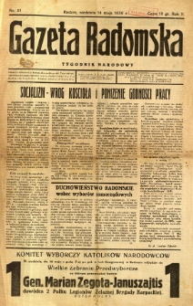 Gazeta Radomska : Tygodnik Narodowy, 1939, R. 5, nr 21