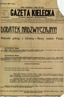 Gazeta Kielecka, 1918, R. 47, dodatek nadzwyczajny
