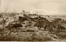 [Bitwa pod Racławicami : Baterja polska w Dziemierzycach sypie zabójczy ogień w szeregi Moskali]