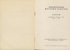 Ogólnopolska Wystawa Plastyki : Radom grudzień 1957 - luty 1958