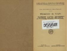Wskazówki do książki "Patrzę, liczę i mierzę"