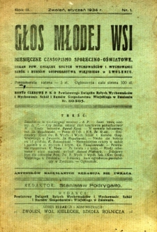 Głos Młodej Wsi, 1934, R. 3, nr 1