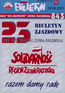 Biuletyn NSZZ "Solidarność" Ziemia Radomska, 2023, nr 843