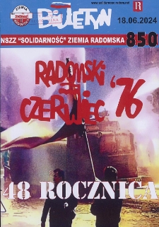 Biuletyn NSZZ "Solidarność" Ziemia Radomska, 2024, nr 850