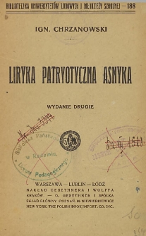 Liryka patryotyczna Asnyka