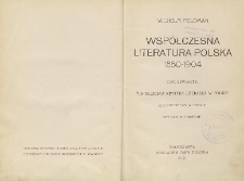Wsp&oacute;łczesna literatura polska : 1880-1904. T. 4, Wsp&oacute;łczesna krytyka literacka w Polsce