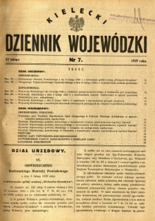Kielecki Dziennik Wojewódzki, 1929, nr 7