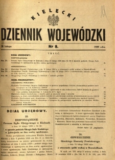 Kielecki Dziennik Wojewódzki, 1929, nr 8