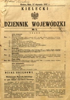 Kielecki Dziennik Wojewódzki, 1937, nr 1