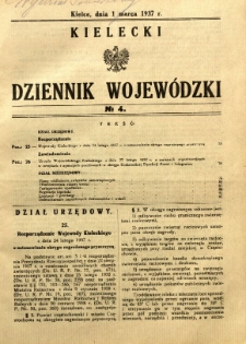 Kielecki Dziennik Wojewódzki, 1937, nr 4