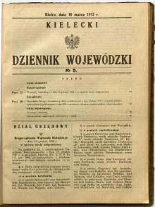 Kielecki Dziennik Wojewódzki, 1937, nr 5