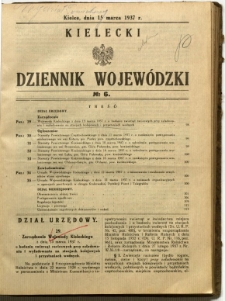 Kielecki Dziennik Wojewódzki, 1937, nr 6