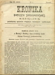 Kronika Diecezji Sandomierskiej, 1916, R. 9, nr 1
