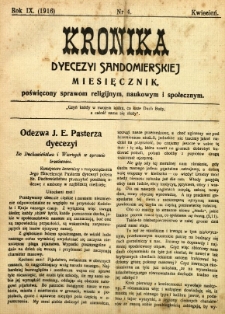 Kronika Diecezji Sandomierskiej, 1916, R. 9, nr 4