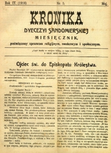 Kronika Diecezji Sandomierskiej, 1916, R. 9, nr 5