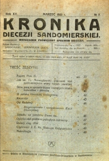 Kronika Diecezji Sandomierskiej, 1922, R. 15, nr 3