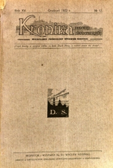 Kronika Diecezji Sandomierskiej, 1922, R. 15, nr 12