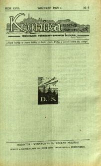 Kronika Diecezji Sandomierskiej, 1925, R. 18, nr 9