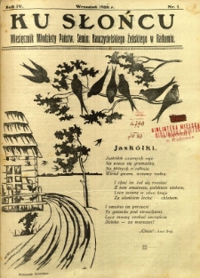 Ku Słońcu, 1928, R. 4, nr 1